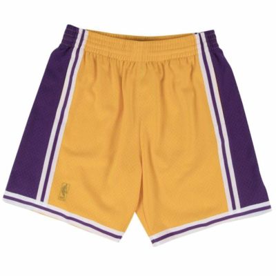 NBA レイカーズ ショートパンツ スウィングマンショーツ ホーム1996-97 ミッチェル＆ネス/Mitchell & Ness LightGold/Purple
