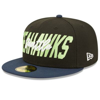 NFL シーホークス キャップ ドラフト 2022 Draft オンステージ 59FIFTY Fitted ニューエラ/New Era ブラック/ネイビー