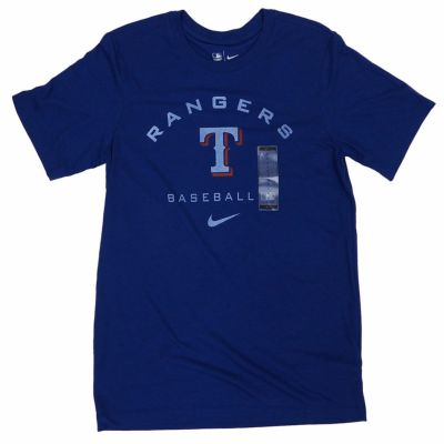 NIKE MLB 刺繍 センターロゴ RANGERS ナイロンプルオーバー 紺