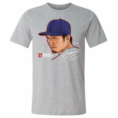 MLB 鈴木誠也 カブス Tシャツ Chicago C Profile WHT 500Level ヘザーグレー 23wbsf