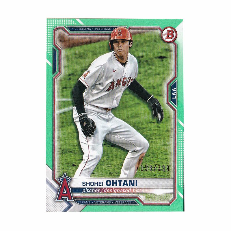 MLB 大谷翔平 エンゼルス トレーディングカード 限定 2021 Bowman Base Card #85 Green Variation  158/399 Topps | セレクション | MLB NBA NFL プロ野球グッズ専門店 公式オンラインストア