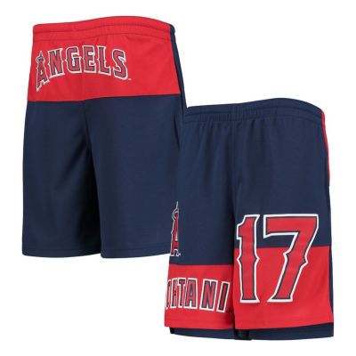 MLB 大谷翔平 エンゼルス ショーツ ユース キッズ Youth パンデモニウム ネーム＆ナンバー ハーフパンツ ネイビー