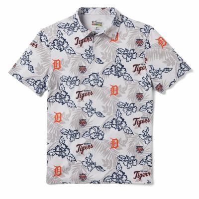 MLB タイガース ポロシャツ ハワイアン PUA PERFORMANCE POLO レインスプーナー Reyn Spooner ホワイト