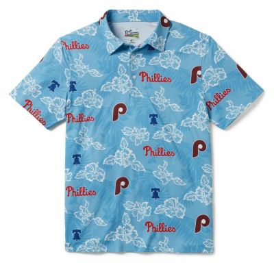 MLB フィリーズ ポロシャツ ハワイアン PUA PERFORMANCE POLO レインスプーナー Reyn Spooner ライトブルー