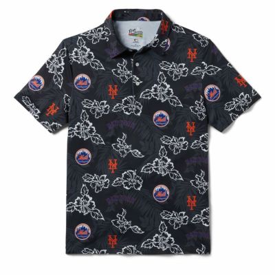 MLB メッツ ポロシャツ ハワイアン PUA PERFORMANCE POLO レインスプーナー Reyn Spooner ブラック