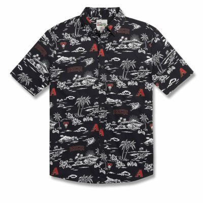 MLB ダイヤモンドバックス アロハシャツ ハワイアン KEKAI PERFORMANCE フロントボタン レインスプーナー Reyn Spooner ブラック