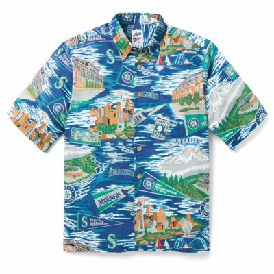 MLB マリナーズ アロハシャツ ハワイアン Scenic Aloha Shirt レイン