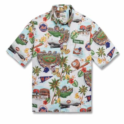MLB メッツ アロハシャツ ハワイアン Scenic Aloha Shirt レイン