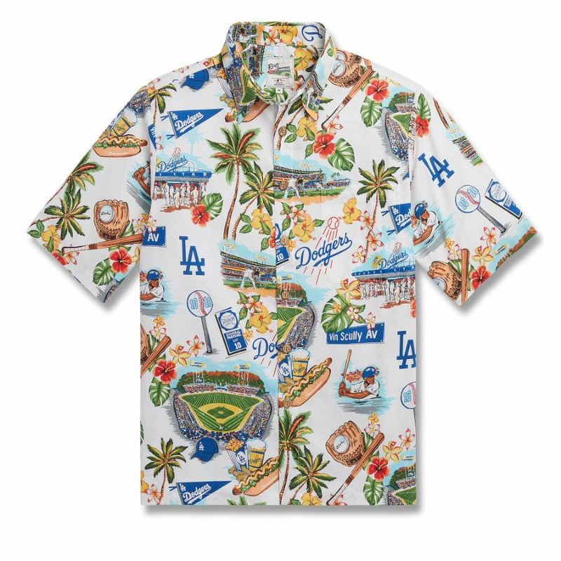 MLB ドジャース アロハシャツ ハワイアン Scenic Aloha Shirt レイン ...