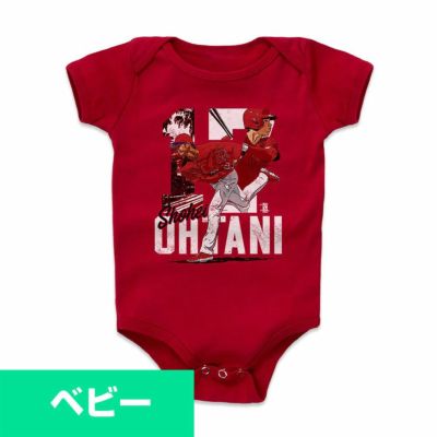 MLB 大谷翔平 エンゼルス ベビー ワンジー トドラー Player Art Cotton Onesie  500Level レッド