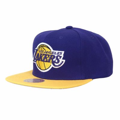 レイカーズ　ミッチェルアンドネス　ホワイト　キャップ　ロゴ　コービー Mitchell & Ness - レイカーズ キャップ ミッチェルアンドネス