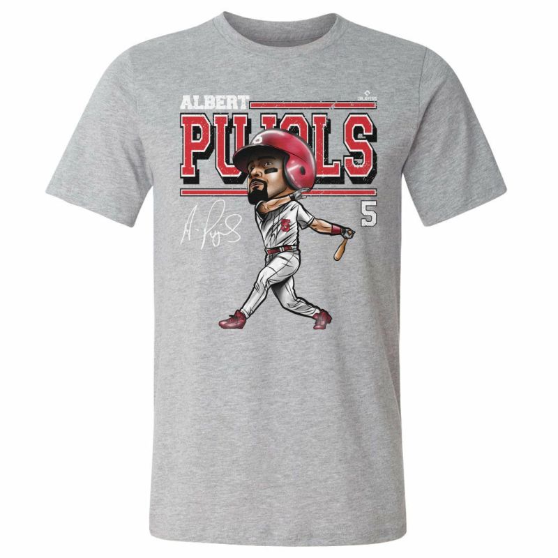 MLB アルバート・プホルス カージナルス Tシャツ St. Louis Cartoon WHT 500Level ヘザーグレー | セレクション |  MLB NBA NFL プロ野球グッズ専門店 公式オンラインストア