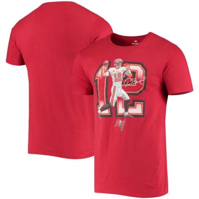 NFL トム・ブレイディ バッカニアーズ Tシャツ Powerhouse Player グラフィック T-Shirt Fanatics Branded レッド 23nplf