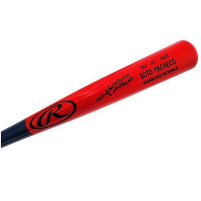 MLB フアン・ソト ナショナルズ バッド 直筆サイン バット Rawlings レッド ブルー