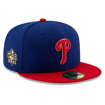 MLB フィリーズ キャップ 2022 ワールドシリーズ進出記念 サイドパッチ 59FIFTY Fitted ニューエラ/New Era ロイヤル/レッド