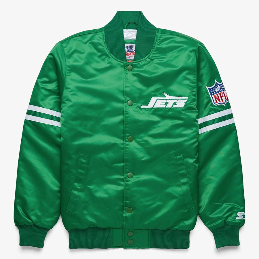 NFL ジェッツ スタジャン スターター x オマージュ バーシティ サテン 