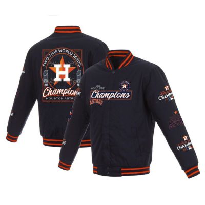 MLB アストロズ ジャケット 2022 ワールドシリーズ 優勝記念 Champions Full-Snap Wool アウター JH Design ネイビー/オレンジ