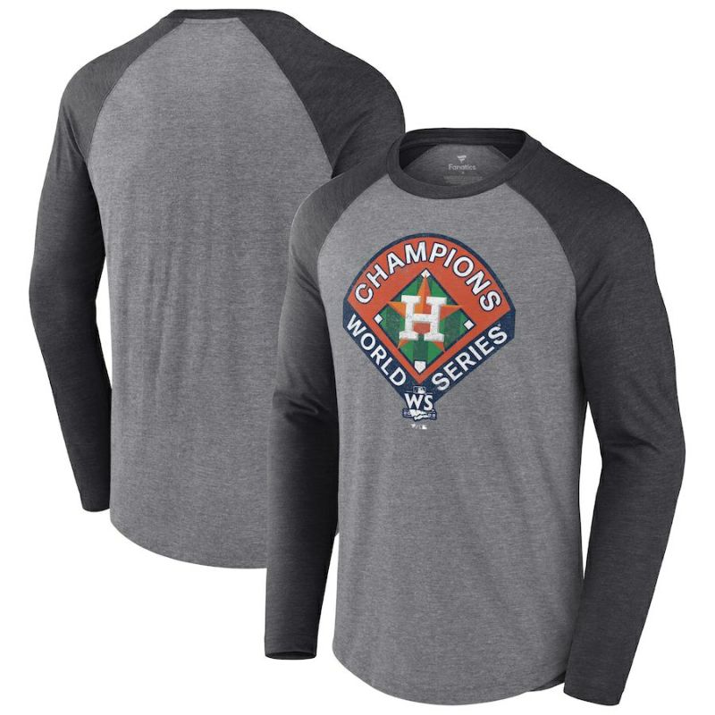 MLB アストロズ Tシャツ 2022 ワールドシリーズ 優勝記念 Champions Complete Game ロンT Fanatics  ヘザーグレー | セレクション | MLB NBA NFL プロ野球グッズ専門店 公式オンラインストア