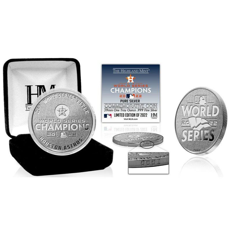 MLB アストロズ シルバーコイン 2022 ワールドシリーズ 優勝記念 Champions 1oz. Pure ミント Highland Mint  | セレクション | MLB NBA NFL プロ野球グッズ専門店 公式オンラインストア