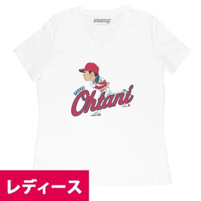 【海外限定版】MLB 大谷翔平 エンゼルス Tシャツ Caricature T-Shirt BreakingT ホワイト