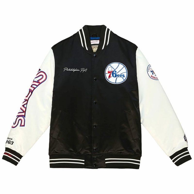 NBA 76ers ジャケット サテン Team Origins Varsity Jacket ミッチェル ...