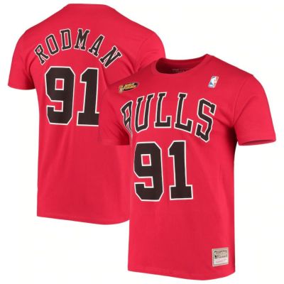NBA デニス・ロッドマン シカゴ・ブルズ Tシャツ ハードウッドクラッシックス ネーム＆ナンバー ミッチェル＆ネス/Mitchell & Ness