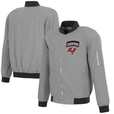 NFL バッカニアーズ ジャケット 第55回スーパーボウル フルジップ ボンバージャケット アウター ナイロン Fanatics Branded グレー