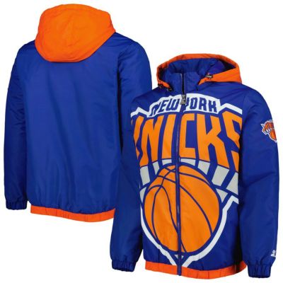NBA ニックス ジャケット ビックチームロゴ トリプルダブル パーカー フーディー STARTER ブルー 2212bsg