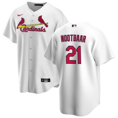 Nike Men's St. Louis Cardinals Lars Nootbaar #21 White Home Cool