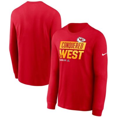 NFL チーフス Tシャツ 2022 AFC 西地区優勝 ディビジョン Champions ロッカールーム Trophy Collection LS ナイキ/Nike レッド