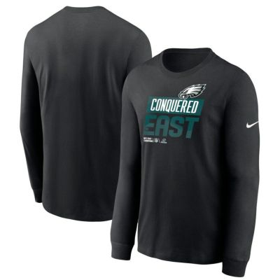 NFL イーグルス Tシャツ 2022 NFC 東地区優勝 ディビジョン Champions ロッカールーム Trophy Collection LS ナイキ/Nike ブラック
