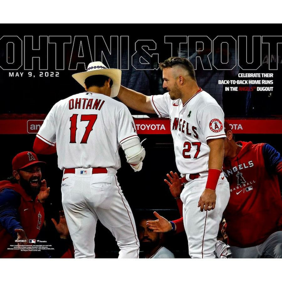 MLB 大谷翔平 マイク・トラウト エンゼルス フォト TroutBack-To-Back 