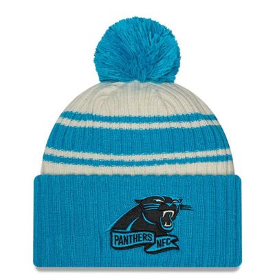 NFL パンサーズ ニットキャップ 2022 サイドライン Sideline Sport Cuffed Pom Knit Hat ニューエラ/New Era クリーム ブルー