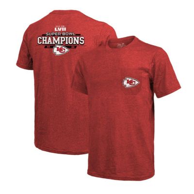 NFL チーフス Tシャツ 第57回 スーパーボウル 優勝記念 Running Back Tri-Blend Pocket T-Shirt マジェスティック/Majestic レッド