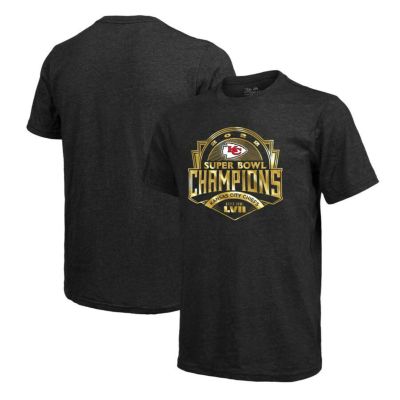 NFL チーフス Tシャツ 第57回 スーパーボウル 優勝記念 Luxe Foil Tri-Blend T-Shirt マジェスティック/Majestic ブラック