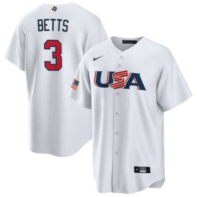 WBC ムーキー・ベッツ アメリカ代表 ユニフォーム 2023 World Baseball Classic レプリカジャージ USA ナイキ/Nike ホワイト