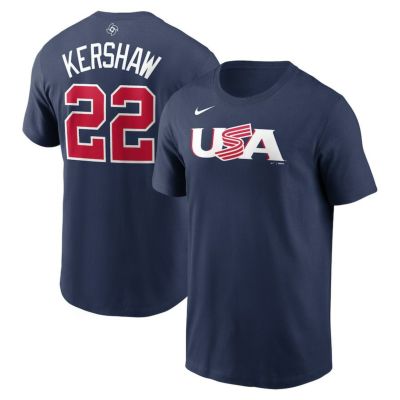 WBC クレイトン・カーショー アメリカ代表 USA Tシャツ 2023 World Baseball Classic ネーム＆ナンバー T-Shirt ナイキ/Nike ネイビー