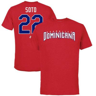 WBC フアン・ソト ドミニカ代表 Tシャツ 2023 World Baseball Classic ネーム&ナンバー T-Shirt Legends レッド