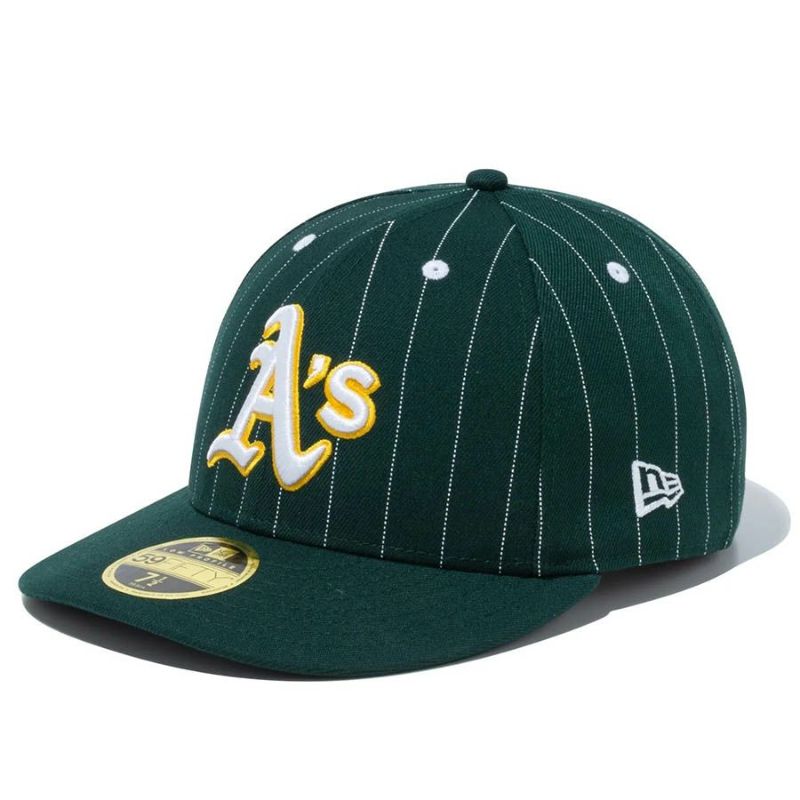 MLB アスレチックス キャップ ピンストライプ 59FIFTY LP ロープロファイル ニューエラ/New Era ダークグリーン | セレクション  | MLB NBA NFL プロ野球グッズ専門店 公式オンラインストア