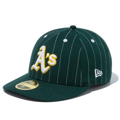 MLB アスレチックス キャップ ピンストライプ 59FIFTY LP ロープロファイル ニューエラ/New Era ダークグリーン