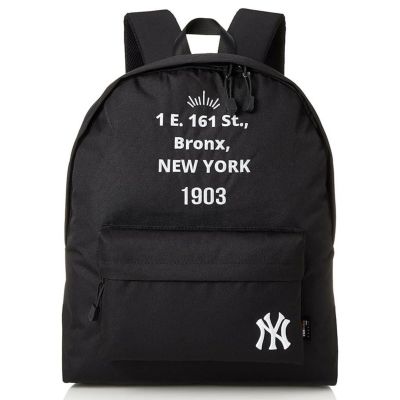 【美品】MLB ヤンキース リュック バックパック レザー 刺繍ロゴ ブラック