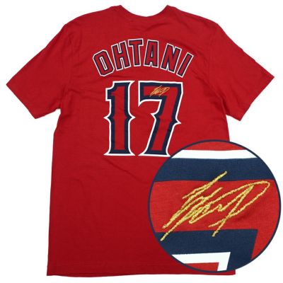 MLB 大谷翔平 エンゼルス Tシャツ サイン刺繍 Player Tee ネーム＆ナンバー ナイキ/Nike レッド