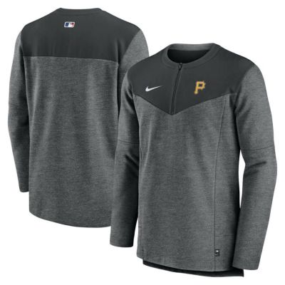 MLB パイレーツ Tシャツ ドライフィット ゲームタイム ハーフジップ ロングスリーブ ナイキ/Nike ブラック/ヘザー