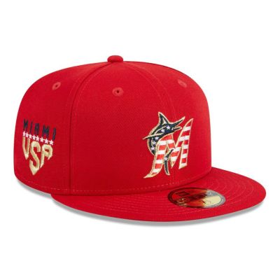 MLB マーリンズ キャップ 2023 独立記念日 4th of July 59FIFTY Fitted ニューエラ/New Era レッド