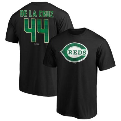 Cincinnati Reds Fanatics Branded Emerald Plaid Personalized Name & Number  T-Shirt - Green