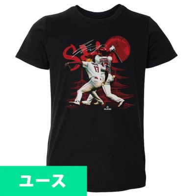 MLB 大谷翔平 エンゼルス Tシャツ ユース キッズ Los Angeles A SHO Dual WHT 500Level ブラック