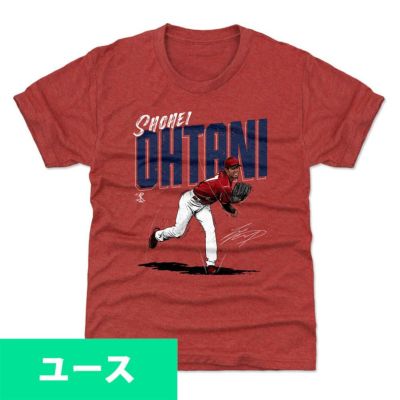 MLB 大谷翔平 エンゼルス Tシャツ キッズ ユース Chisel WHT 500Level レッド