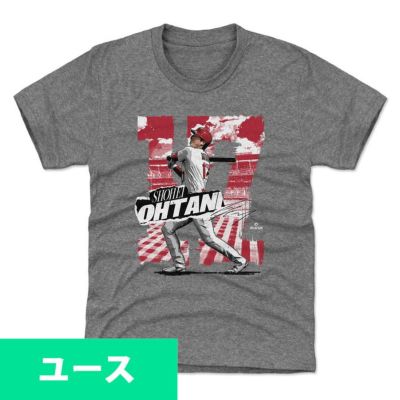 MLB 大谷翔平 エンゼルス Tシャツ キッズ ユース Los Angeles A Rough WHT 500Level グレー