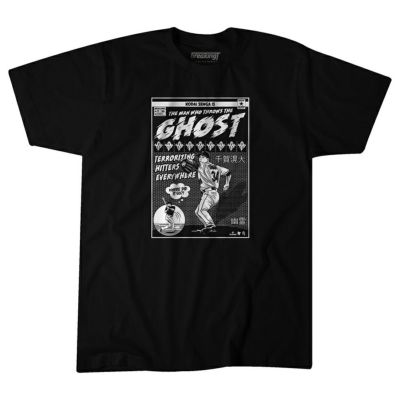 【海外限定版】MLB 千賀滉大 メッツ Tシャツ ゴーストフォーク THE MAN WHO THROWS THE GHOST BreakingT レッド