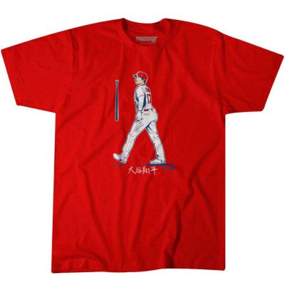 【海外限定版】MLB 大谷翔平 エンゼルス Tシャツ バットフリップ BAT FLIP BreakingT レッド